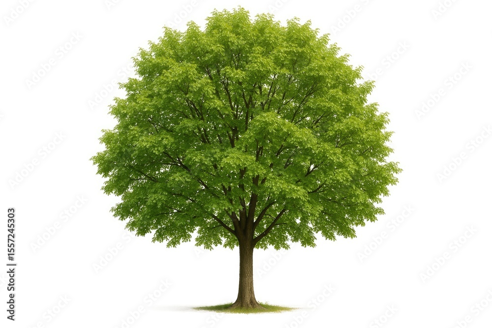 Fototapeta premium Single Tree Standing Alone on a White Backdrop