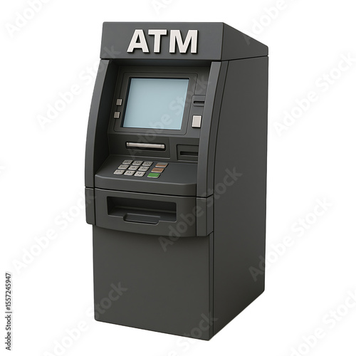 3D ATM Machine Icon – Automated Banking Terminal Illustration