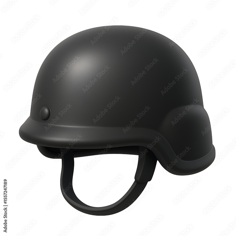 Fototapeta premium 3D Black Military Helmet Icon – Tactical Protection Gear