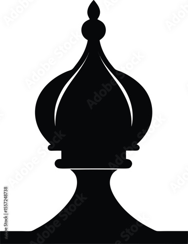 Elegant Black Silhouette of a Decorative Architectural Finial