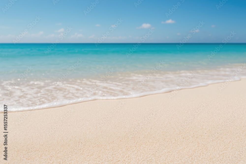 Fototapeta premium Moist white sand grains washed by ocean waves