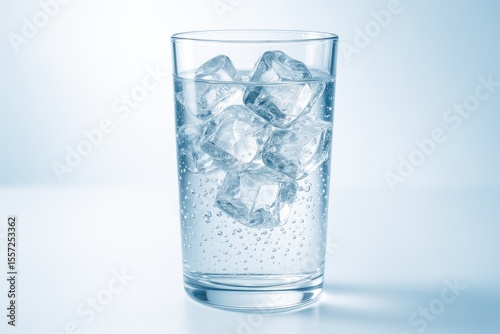 Ice-filled glass for refreshment