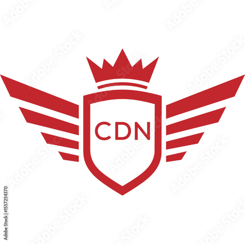 Royal Shield Logo with Wings and Crown –CDN Elite Security or Premium Brand Identity Design
