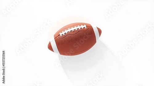 American Football Isolated on White Background with Crisp Shadows
