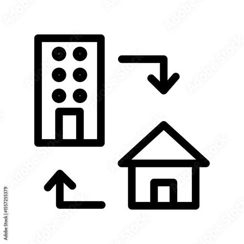 hybrid work line icon