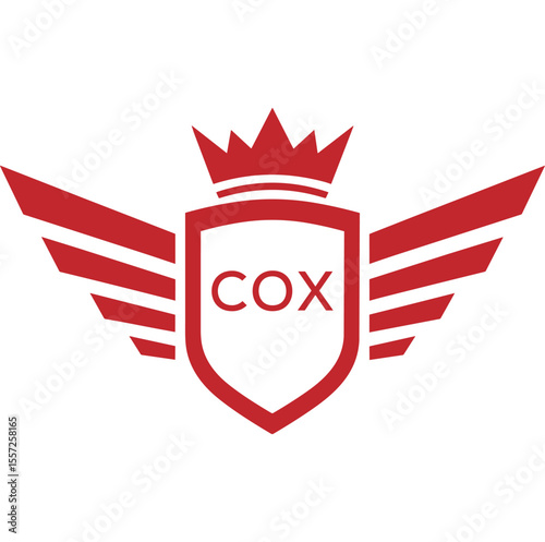 Royal Shield Logo with Wings and Crown –COX Elite Security or Premium Brand Identity Design
