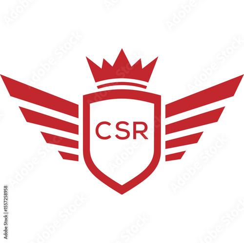 Royal Shield Logo with Wings and Crown –CSR Elite Security or Premium Brand Identity Design
