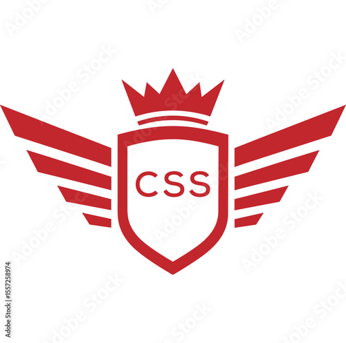 Royal Shield Logo with Wings and Crown –CSS Elite Security or Premium Brand Identity Design
