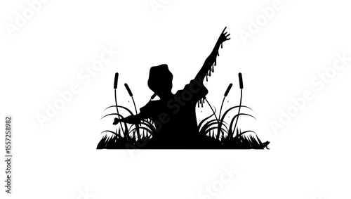 Swamp Trapped, black isolated silhouette