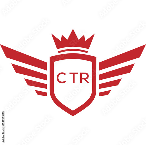 Royal Shield Logo with Wings and Crown –CTR Elite Security or Premium Brand Identity Design
