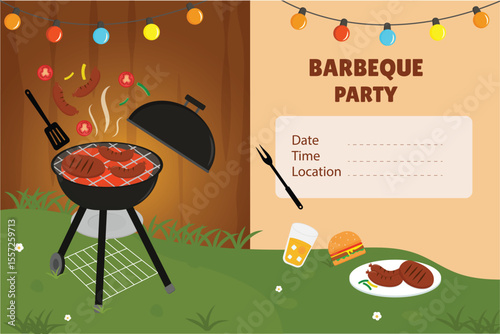 Summer BBQ Party Invitation Design Template
