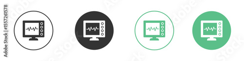 EKG monitor icon Vector simple flat graphic illustration.