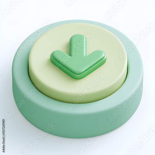 Pastel-colored circular button with a downward-pointing arrow icon.