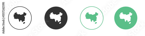 China map icon Vector simple flat graphic illustration.