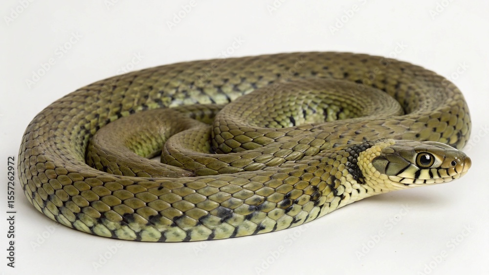 Fototapeta premium Grass Snake on studio background