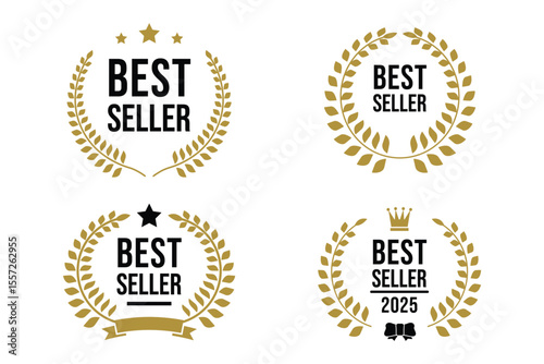 best seller with laurels vector graphic resource for product
