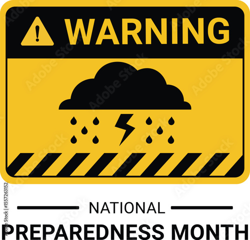 Rain sign. Rain warnings.rain cloud icon inside. Risk of heavy rain and accident. Caution, wet and slippery road. Danger of flooding.
