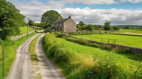 Country Lane Farmhouse England.