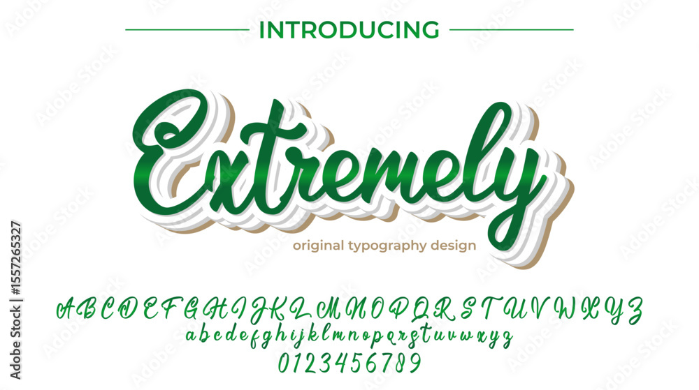 Fototapeta premium Extremely Font – Stylish Script Typeface with Bold Modern Brush Lettering