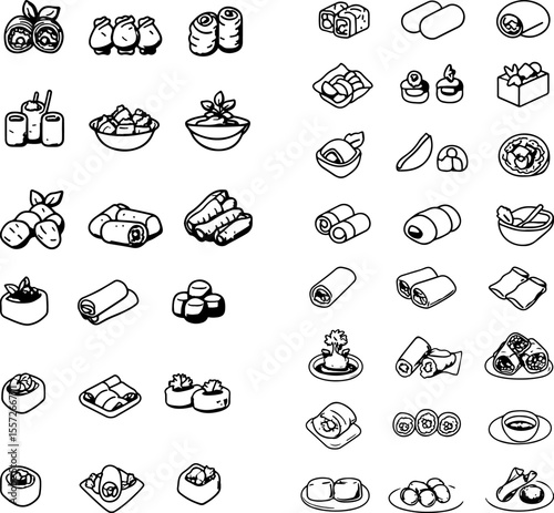 egg roll Asian cuisine fried egg roll appetizer crispy savory egg roll wrapper Chinese food food icon food design spring roll egg roll filling egg roll dish food art egg roll bowl foo