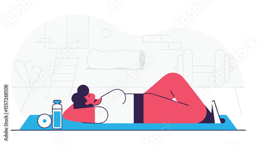Adobe Illustrator Artwork of a Lady Sleeping Peacefully at Night
Vector Illustration Showing Female Character Resting and Relaxing