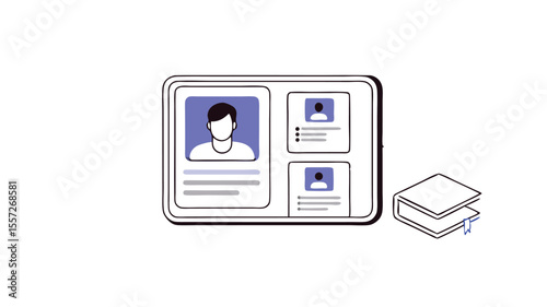 Vector Illustration Showing Personal Identification Document Layout
Modern Flat Design of Digital Identity Card UI and Information Panel