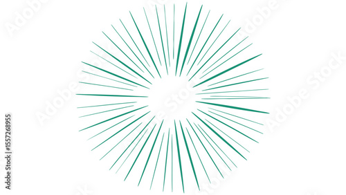 Green Starburst Radiating in Circular Shape