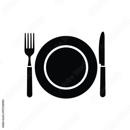 Tableware line icon. Dinner, utensil, table setting. Restaurant concept. Vector illustration can be used for topics like food, kitchen equipment, catering
