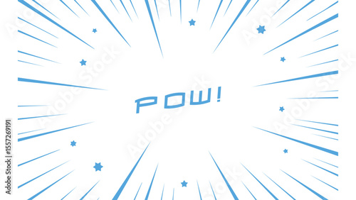 Blue Comic Explosion with POW Action Word