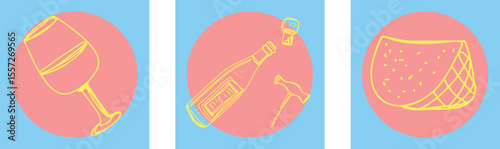 Restaurant alcoholic drink Line art	
