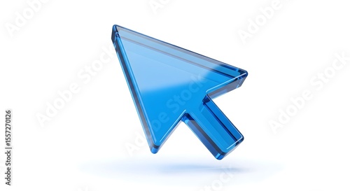 Wallpaper Mural a crisp, three-dimensional rendering of a standard computer mouse pointer, depicted as a transparent blue arrow Torontodigital.ca