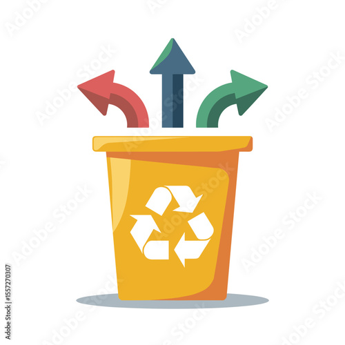 Recycling bin with arrows, concept for sustainable living
