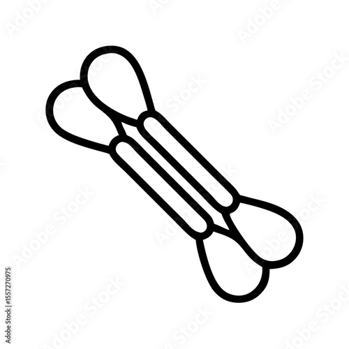 Pair cotton swabs for hygiene and beauty care. Cotton swabs are essential for cleaning ears and makeup application.