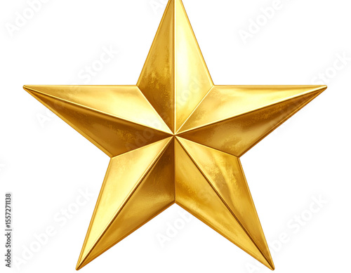 Firefly_Realistic gold star shining on transparent background  