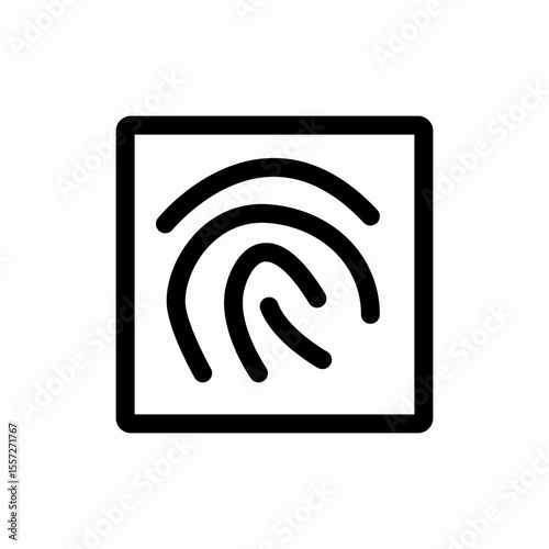 fingerprint security biometric scan icon vector sign
