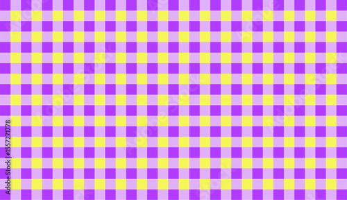 Purple Yellow gingham seamless pattern background motif squares gingham shape can used for banner, fabric, backdrop, tablecloth, clothing, shirt, gown, paper, bedding, blanket and other textile	