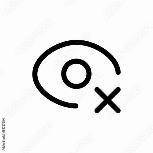 eye view visibility cross icon vector sign