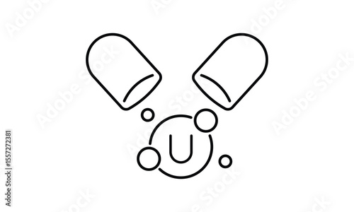Vitamin U outline icon isolated on transparent background flat vector illustration. EPS 10	
