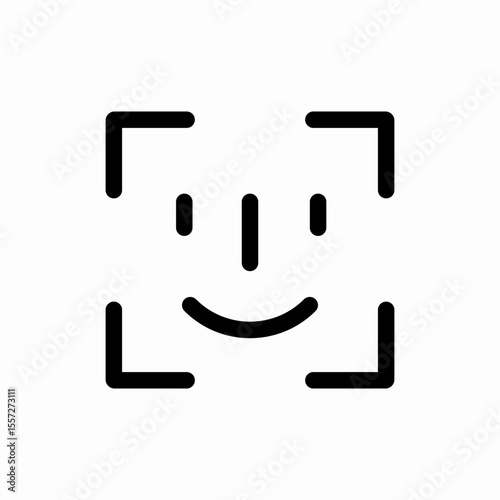 face recognition scan detection icon vector sign