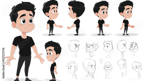 3d set of a woman in casual clothes in different poses illustration in a 3d cartoon style. Fashion teen girl model vector characters set wearing stylish dress with different hairstyles vector.