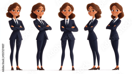 3d set of a woman in casual clothes in different poses illustration in a 3d cartoon style. Fashion teen girl model vector characters set wearing stylish dress with different hairstyles vector.