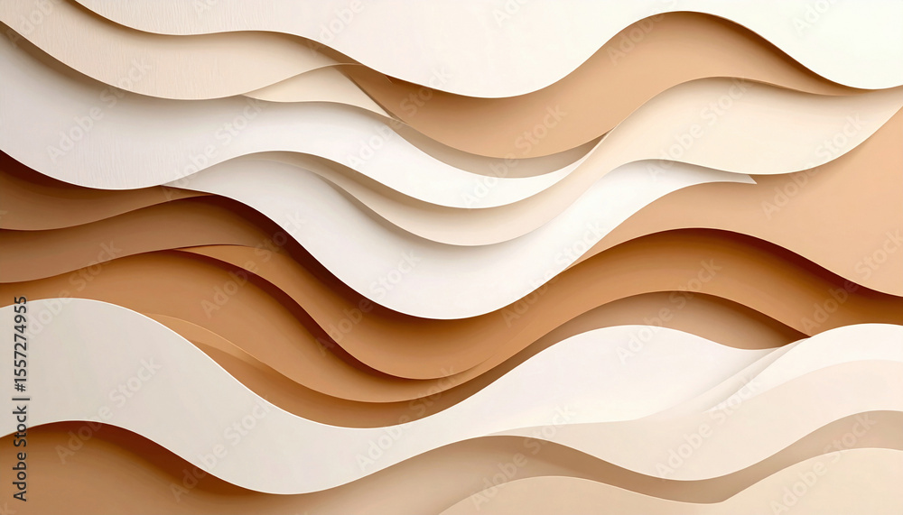 Obraz premium Abstract Paper Cutout Background with Overlapping Flowing Organic Shapes – 3D Layered Design in Pastel ColorsGenerated image
