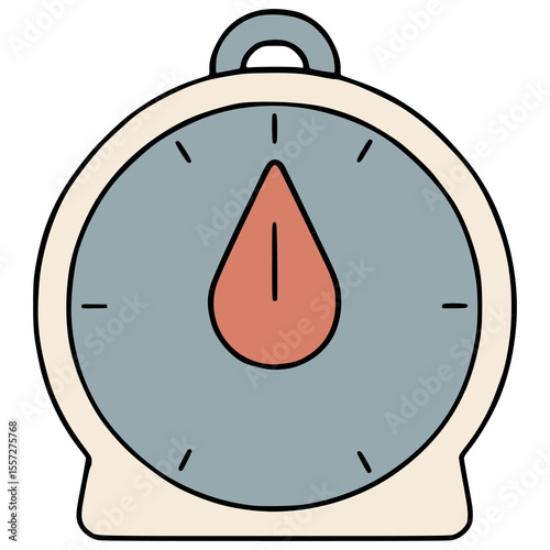 cook timer tool flat color vector illustration template design