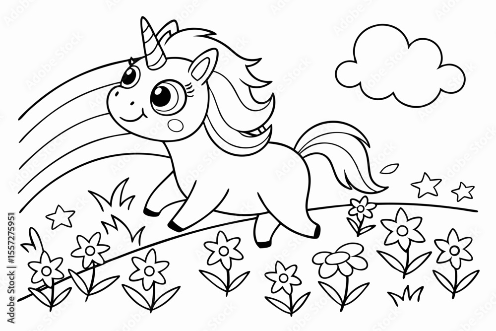 Obraz premium horse vector illustration for coloring book, coloring page, kids