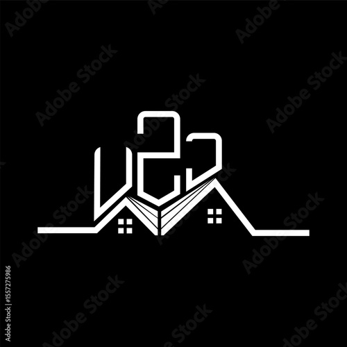 UZJ Real State logo design, UZJ simple and modern logo. UZJ luxurious alphabet design
