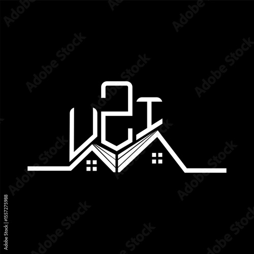 UZI Real State logo design, UZI simple and modern logo. UZI luxurious alphabet design