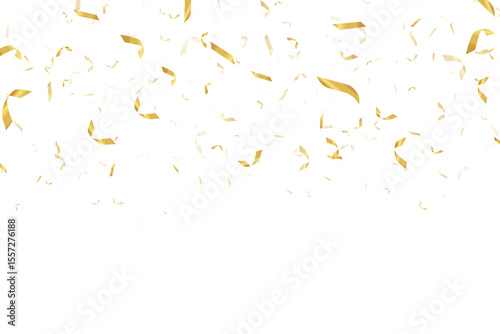 Glittering confetti on a transparent background. Gold confetti