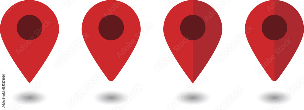 Fototapeta premium イラスト素材：マップのピン ベクター 赤 オレンジ red pin point. pin location icons.