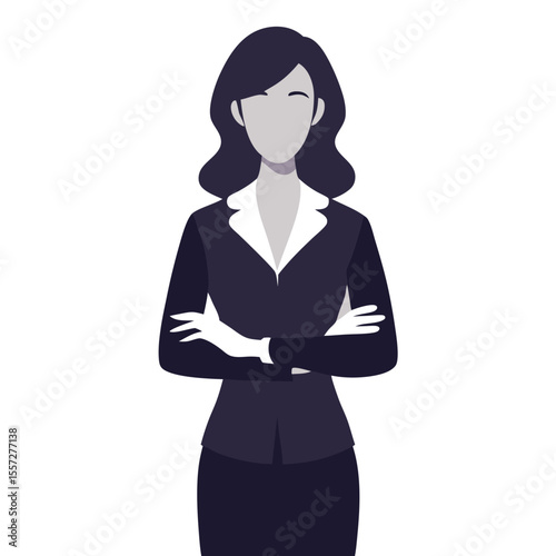 Confident businesswoman wearing a formal suit on white