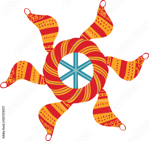 Cozy Snowflake Wearing Scarf and Mittens Vector Illustration